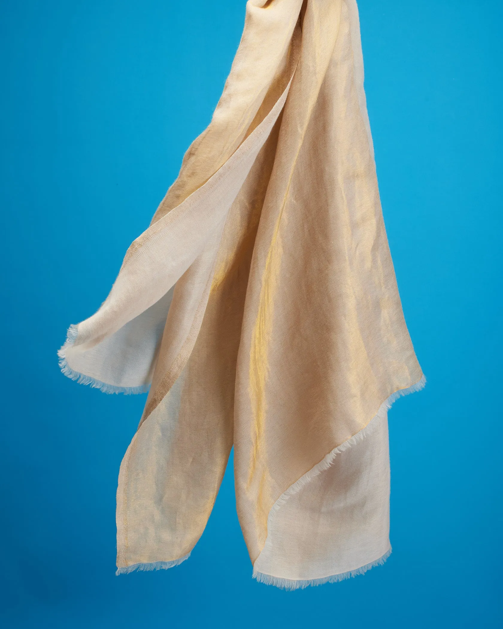 Josephine Reversible Pashmina Shawl in Gold Shimmer Dune