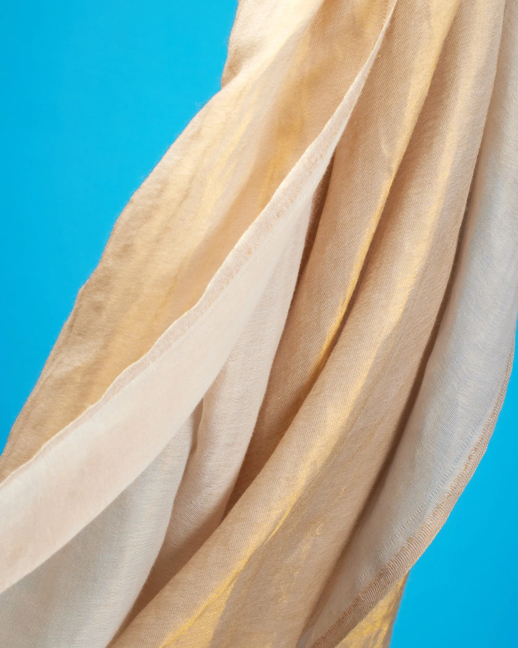 Josephine Reversible Pashmina Shawl in Gold Shimmer Dune