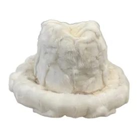 Kashani Men's White Diamond Cut Full Mink Fur Top Hat