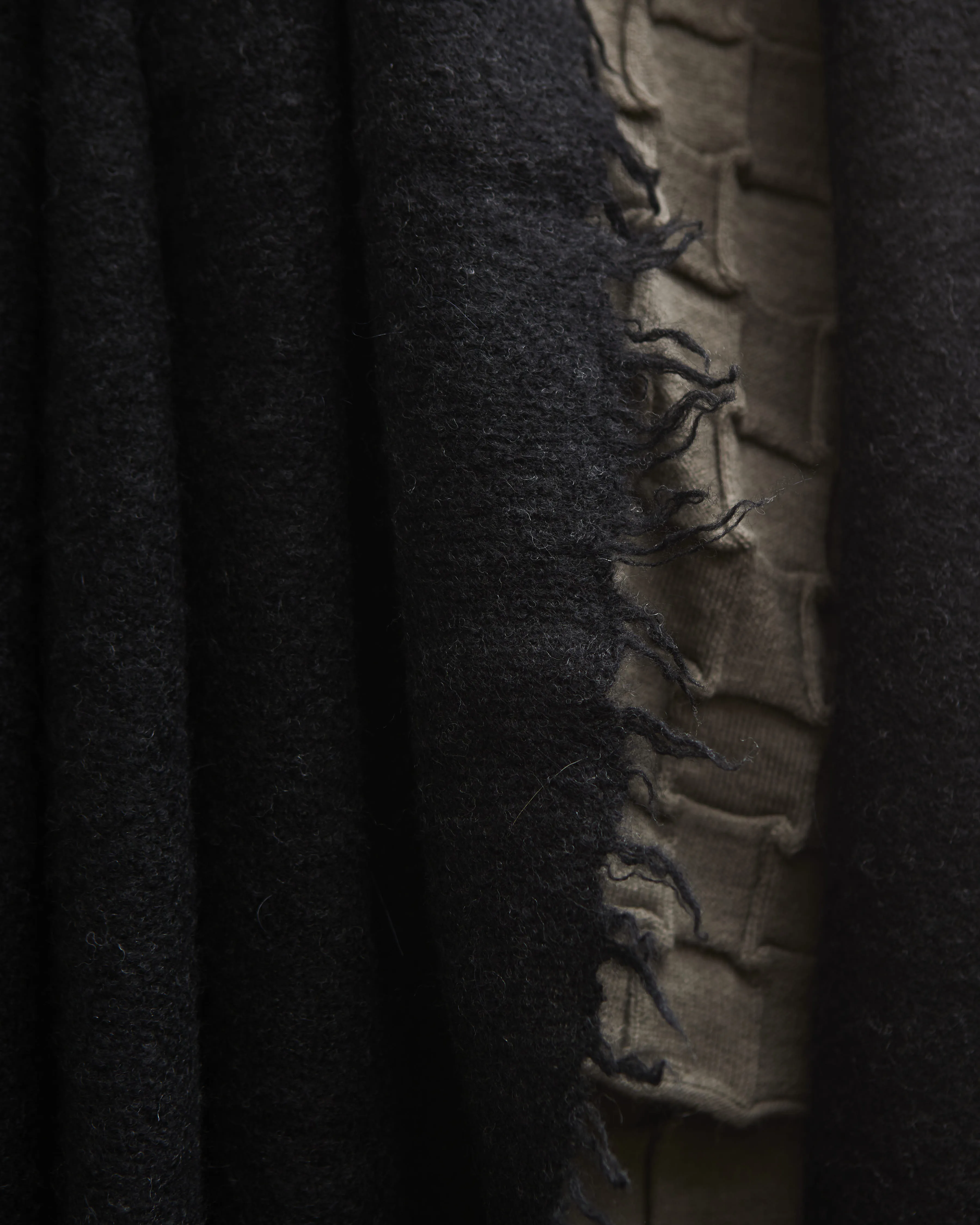 Lauren Manoogian Felt Fringe Scarf, Black