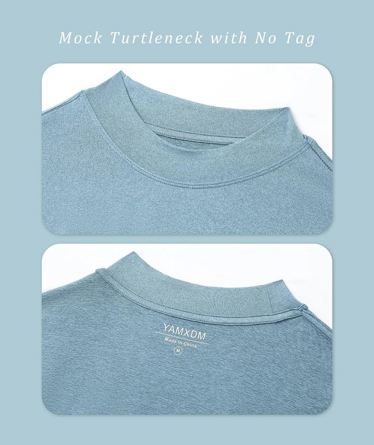 Long Sleeve Shirts for Men Mock Turtleneck Moisture Wicking Business Casual Pullover Undershirts Mens Tee Shirt Top