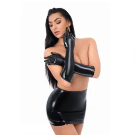 Me You Us Latex Full Length Gloves Black Medium