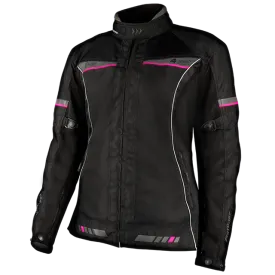 MOTODRY 4 SEASONS BLACK/GREY/MAGENTA TEXTILE WOMENS JACKET