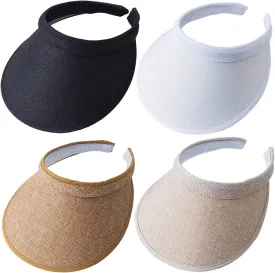 MULIMU 4-Pack Women Wide Brim Sun Visor UV Protection UPF50  Hat Golf Visor with Clip