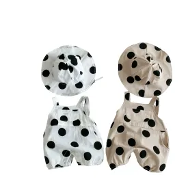 Newborn Baby Polka Dot Jumpsuit With Hat