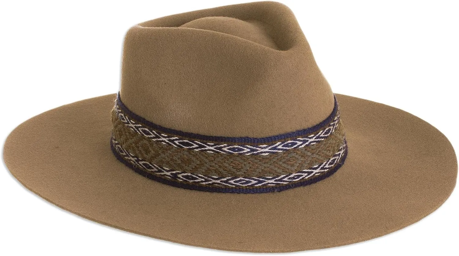 NOVICA Artisan Handmade Alpaca Wool Blend Felt Hat Peruvian in Taupe Brown Accessories Hats Fabric Solid 'Munay in Taupe'