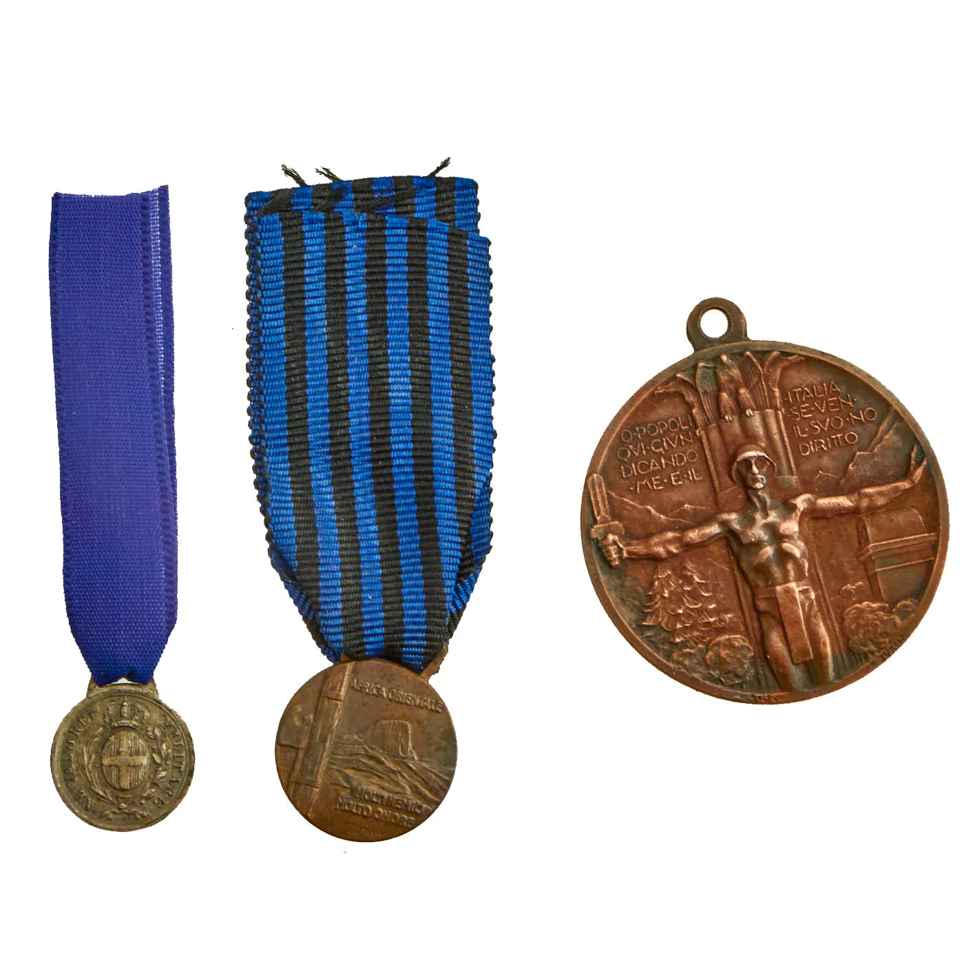 Original Italy WWII Medal and Uniform Insignia Lot - 20 Items