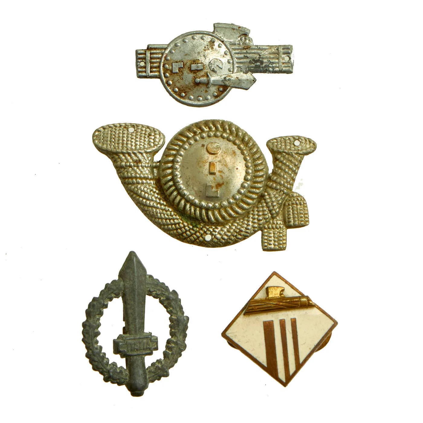 Original Italy WWII Medal and Uniform Insignia Lot - 20 Items