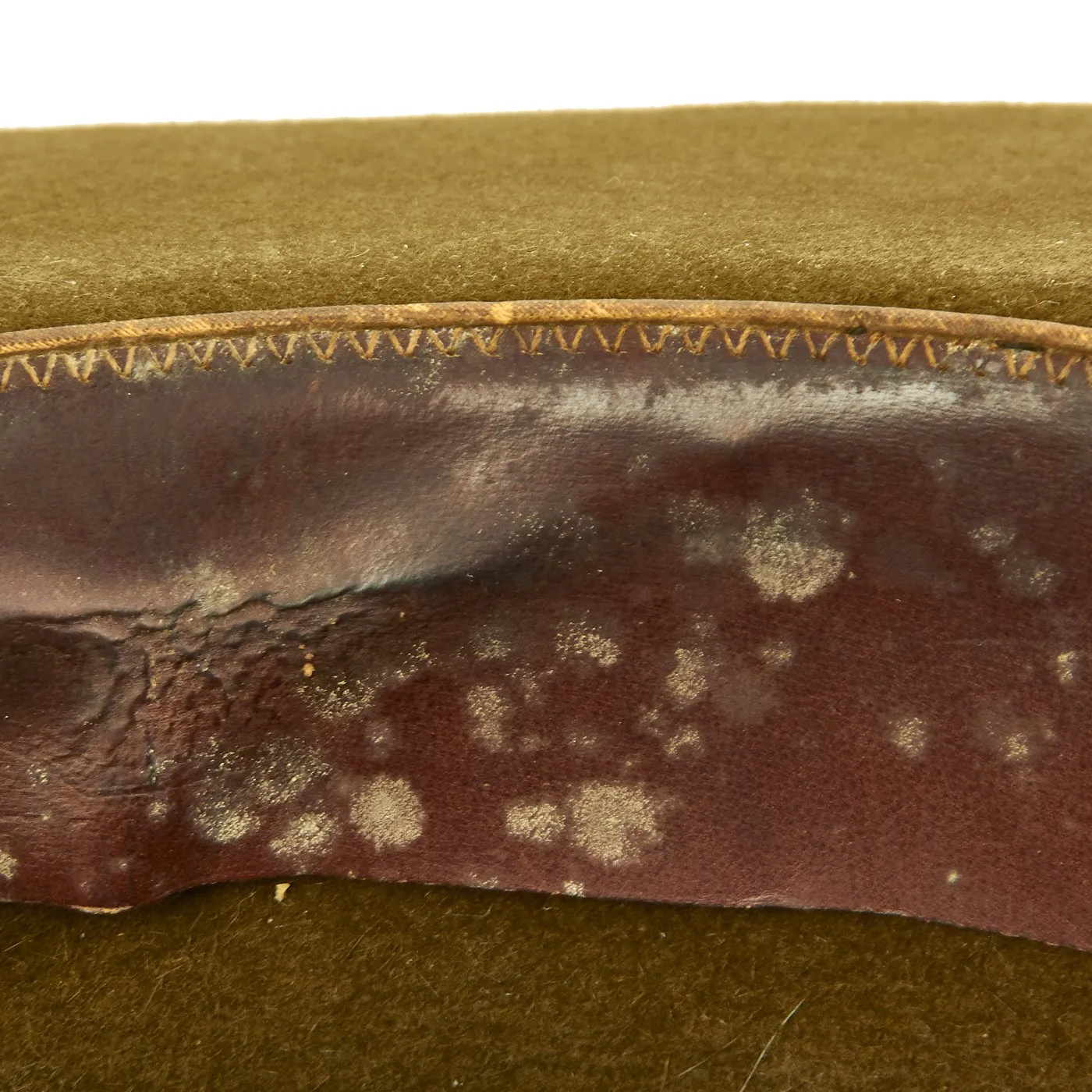 Original U.S. WWII Marine Corps OD Green Pressed Felt Campaign Hat with EGA - "Drill Instructor Hat"