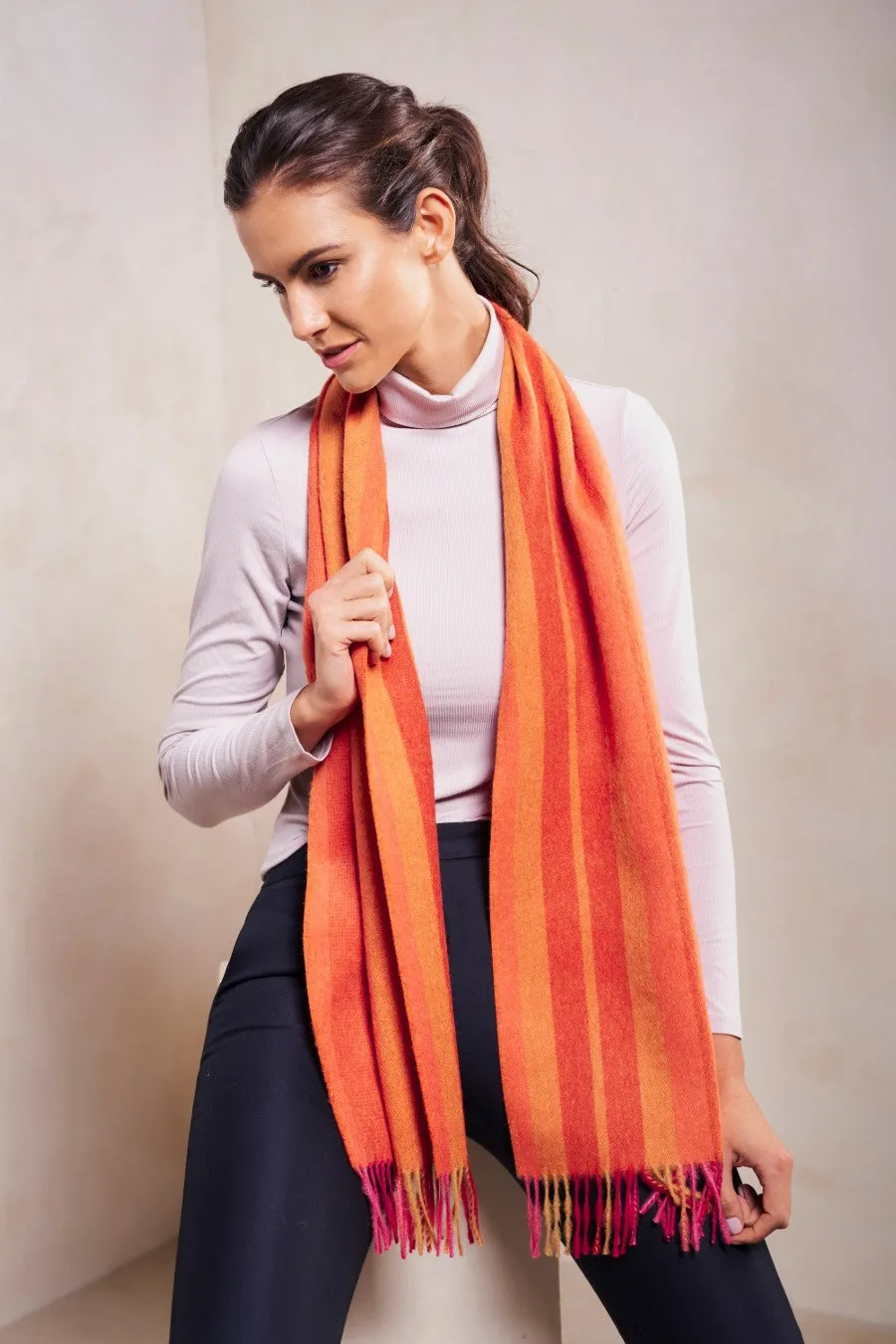 Pearshap Scarf Baby Alpaca Color Naranja