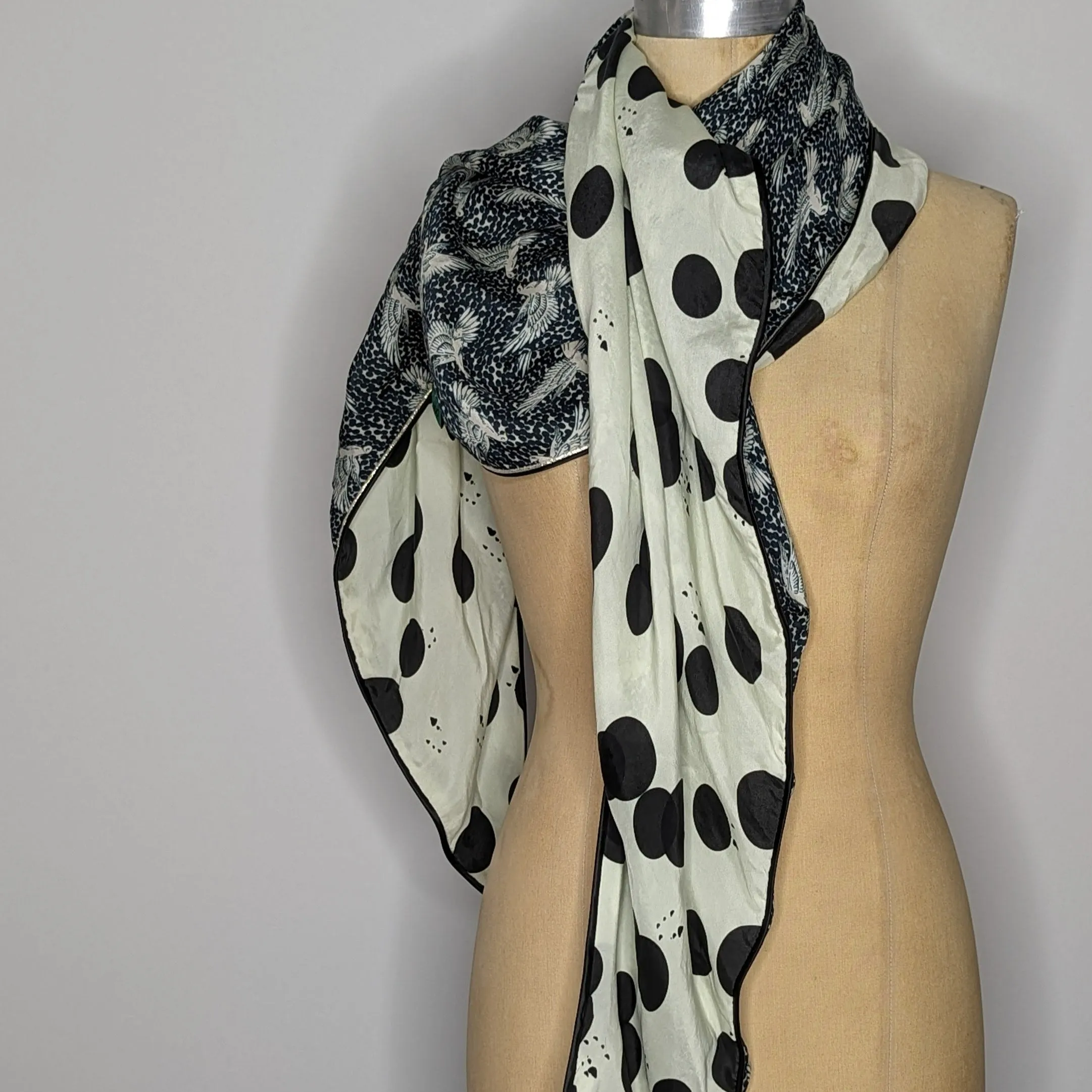 Pom Amsterdam x Katja Reversible Double Print Asymmetric Scarf