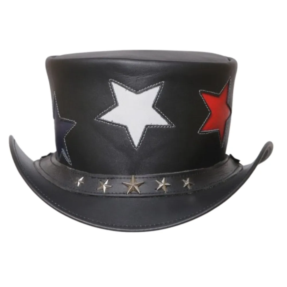 Stars Style Leather Top Hat