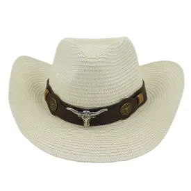 Straw Cowboy Hats Outdoor Seaside Beach Hat Cowboy Grass