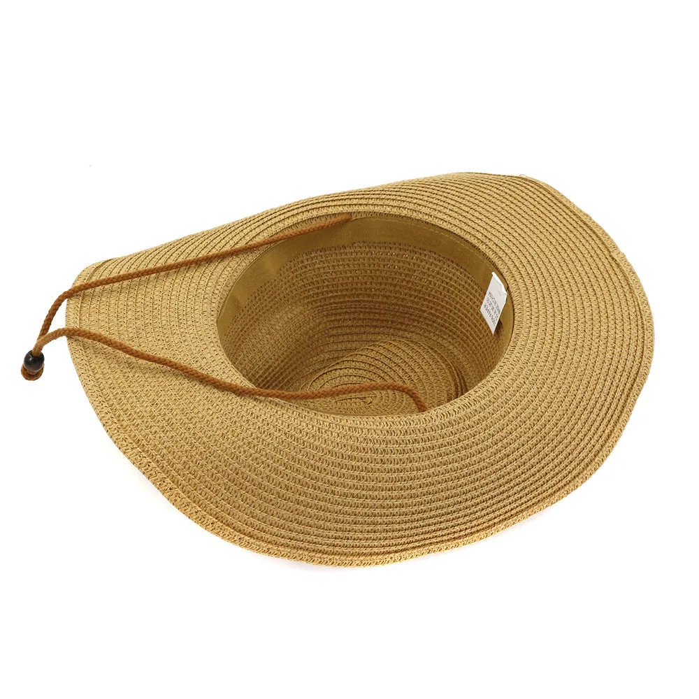 Straw Cowboy Hats Outdoor Seaside Beach Hat Cowboy Grass