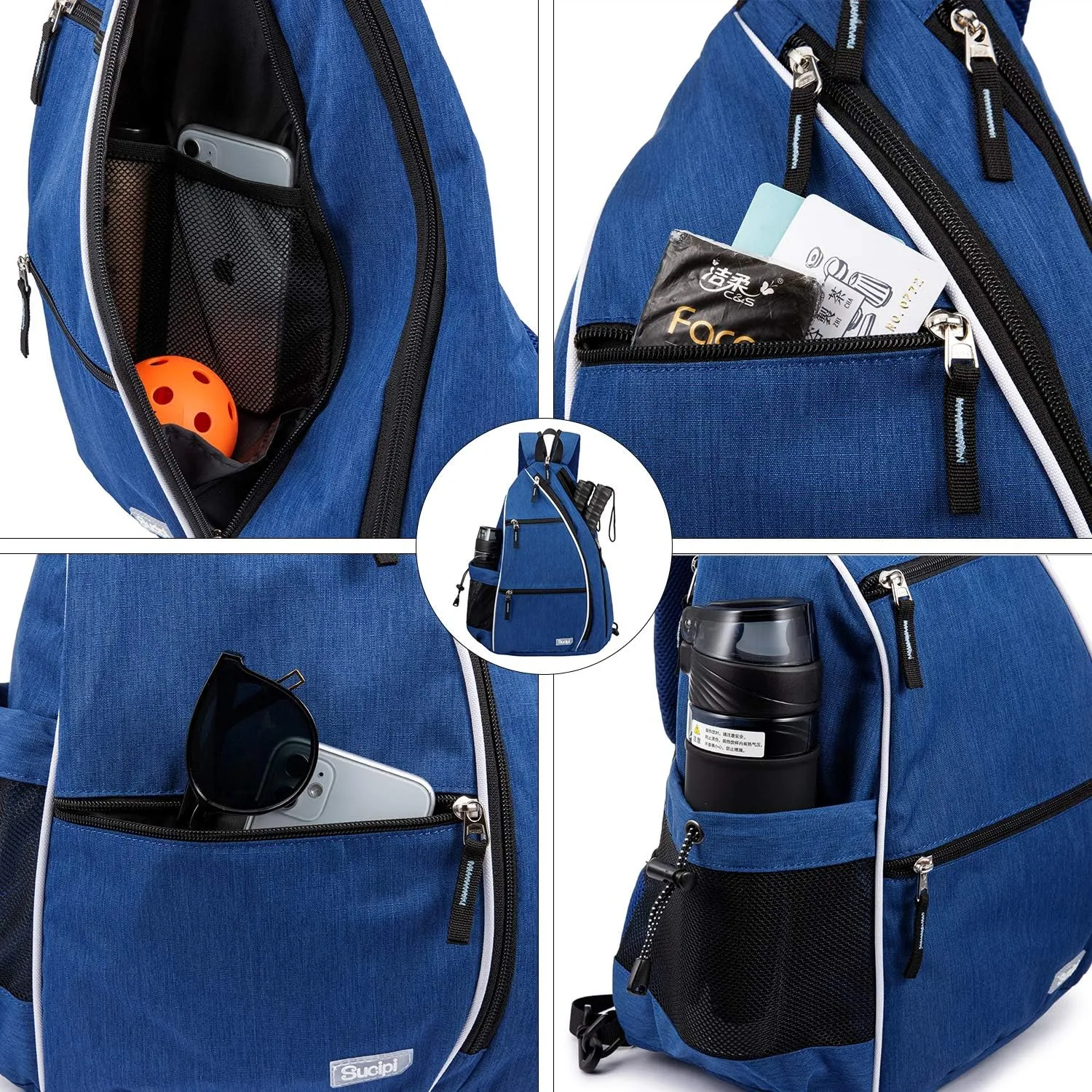 Sucipi Women's Reversible Pickleball Paddle Bag with Rackets Compartment