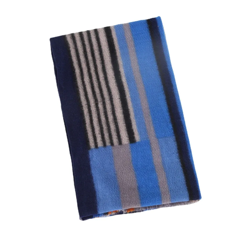 Women Colorful Striped Warmth Neck Protection Shawl Dual-use Cool-Protection Windproof Long Tassel Scarf