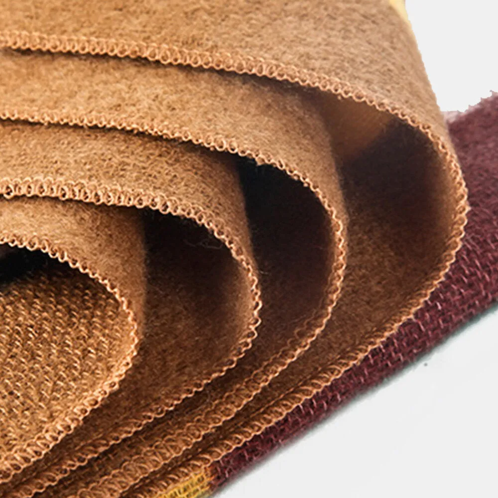 Women Colorful Striped Warmth Neck Protection Shawl Dual-use Cool-Protection Windproof Long Tassel Scarf