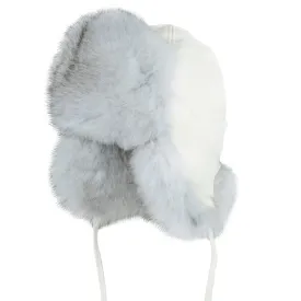 Women's Scandinavian Blue Fox Aviator With White Deer