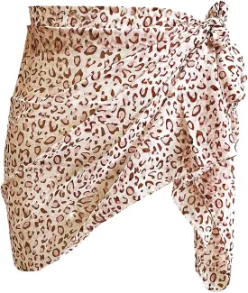 Women's Short Sarong Wrap Skirt Chiffon Swimsuit Cover up Beach Pareo Wraps